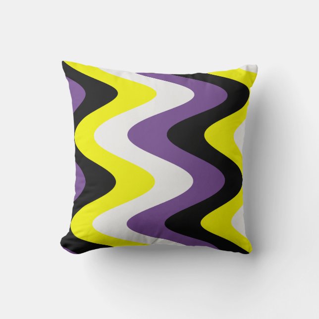 Non-Binary Pride Flag Throw Pillow (Front)