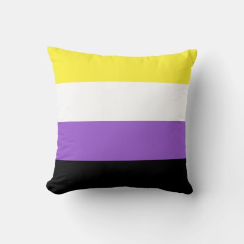 Non Binary Pride Flag Throw Pillow