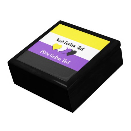 Non_binary pride flag with hearts gift box