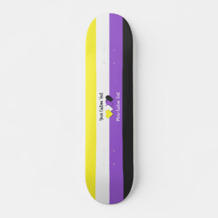 Non-binary pride flag with hearts skateboard