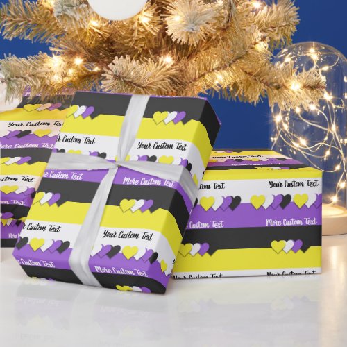 Non_binary pride flag with text wrapping paper