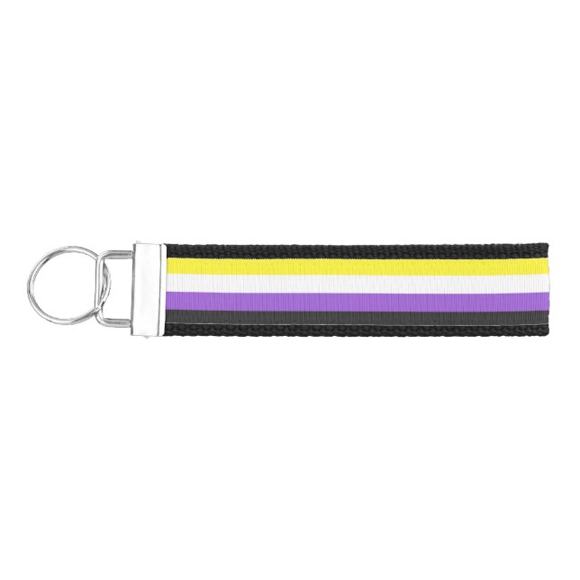 Non-Binary Pride flag Wrist Keychain (Keys on Left)