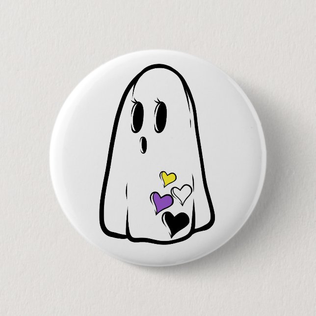 Non-Binary Pride Ghost Button (Front)