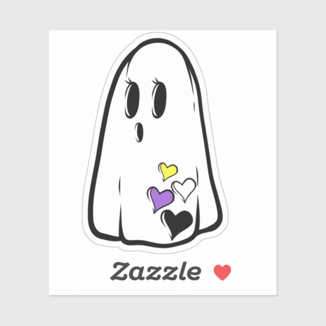 Non-Binary Pride Ghost Sticker (Sheet)