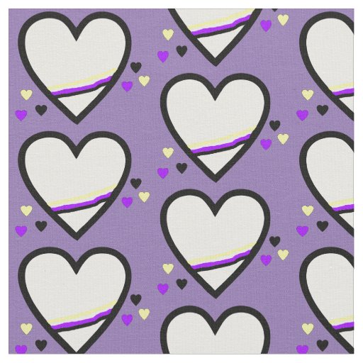 Non Binary Pride Heart Fabric