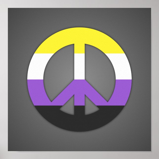 Non-Binary Pride peace sing Poster (Front)