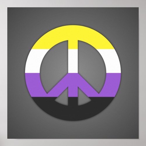 Non_Binary Pride peace sing Poster