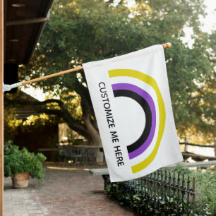 Non Binary Pride Personalized Non-Binary House Flag