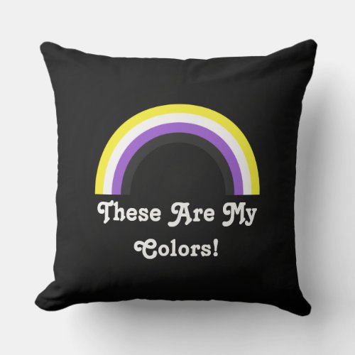 Non_Binary Pride rainbow Throw Pillow