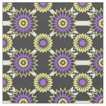 Non-Binary Pride seamless black floral pattern Fabric