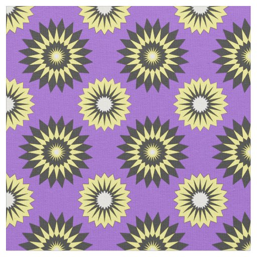 Non-Binary Pride seamless purple floral pattern Fabric