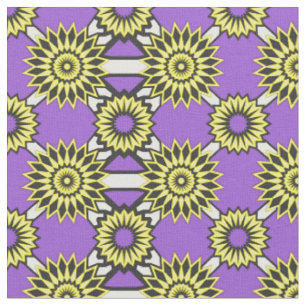 Non-Binary Pride seamless purple flower pattern Fa Fabric