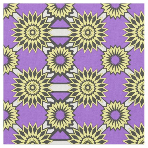 Non-Binary Pride seamless purple flower pattern Fa Fabric