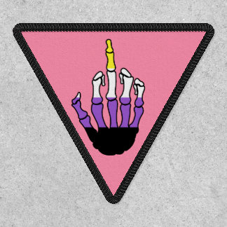 Non-Binary Pride Skeleton Hand Patch