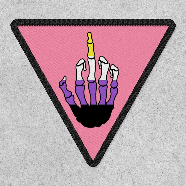 Non-Binary Pride Skeleton Hand Patch (Front)