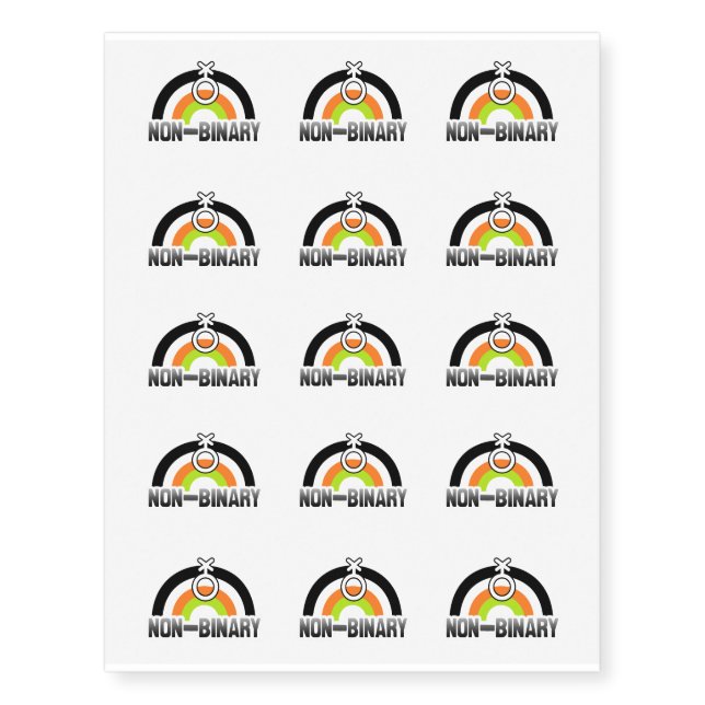 Non-Binary Pride Temporary Tattoos (Front)
