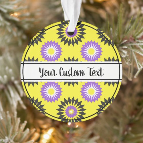 Non_binary pride yellow flower pattern ornament