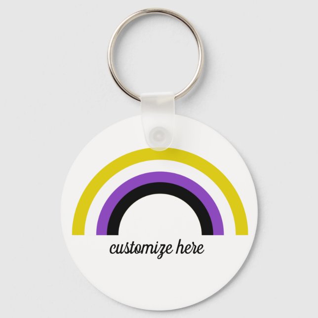 Non-Binary Rainbow Keychain (Front)