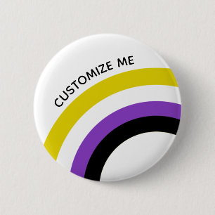 Non-Binary Rainbow Non Binary Flag Custom Button