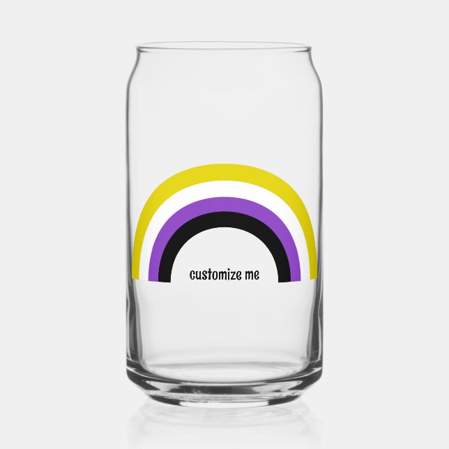 Non-Binary Rainbow Non Binary Pride Flag Can Glass (Front)