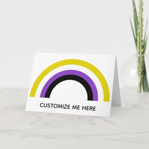 Non_Binary Rainbow Non Binary Pride Flag Custom Card