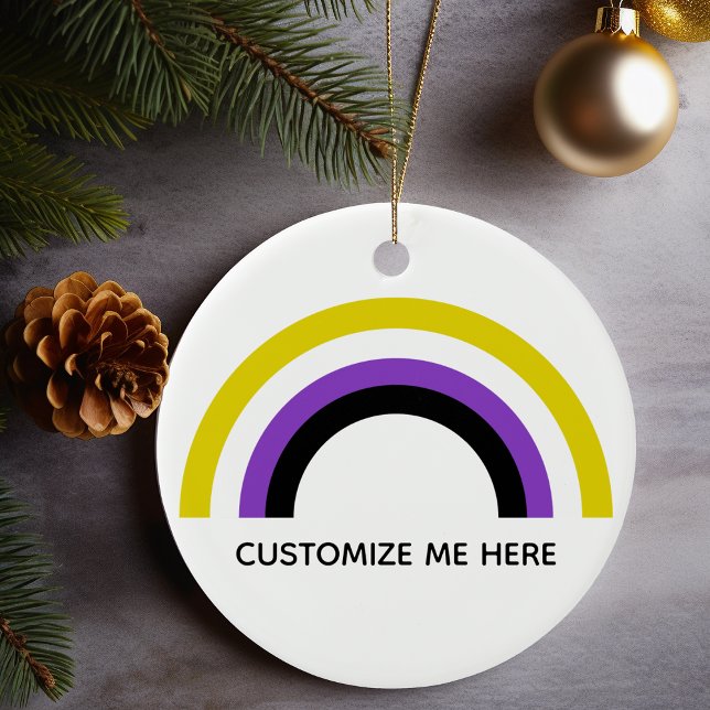 Non-Binary Rainbow Non Binary Pride Flag Custom Ceramic Ornament (Creator Uploaded)