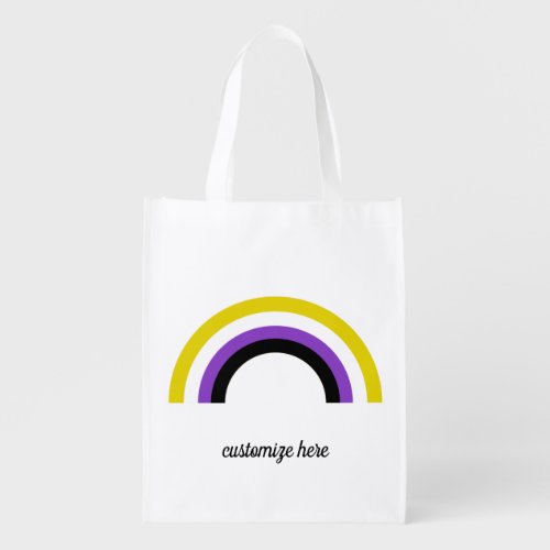 Non_Binary Rainbow Non Binary Pride Flag Custom Grocery Bag