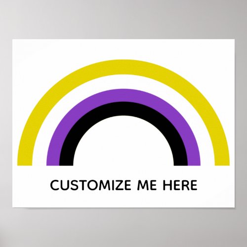 Non_Binary Rainbow Non Binary Pride Flag Custom Poster