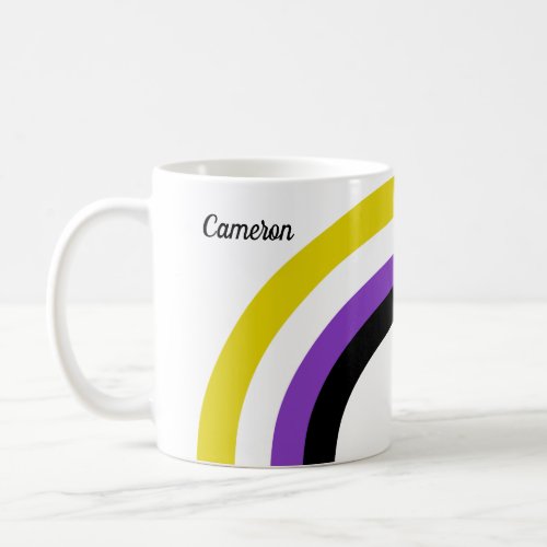 Non_Binary Rainbow Non Binary Pride Flag Monogram  Coffee Mug
