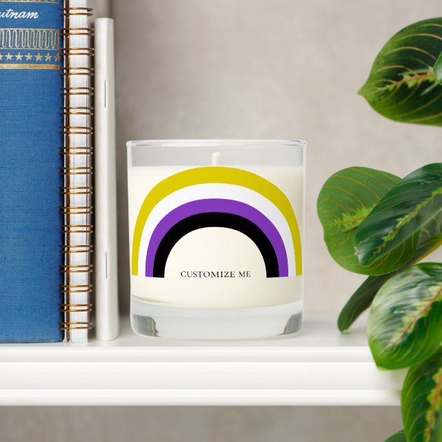 Non-Binary Rainbow Non Binary Pride Flag Scented Candle (Shelf)