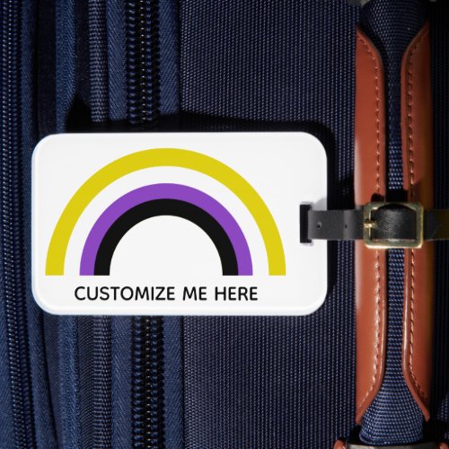 Non Binary Rainbow Pride Flag Personalized Luggage Tag