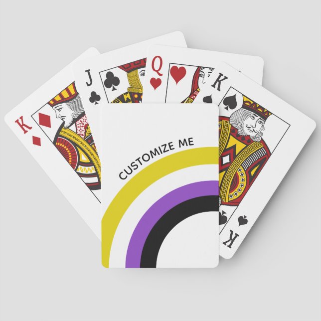 Non Binary Rainbow Pride Flag Personalized Poker Cards (Back)