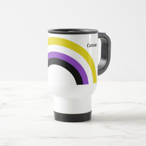 Non Binary Rainbow Pride Flag Personalized  Travel Mug