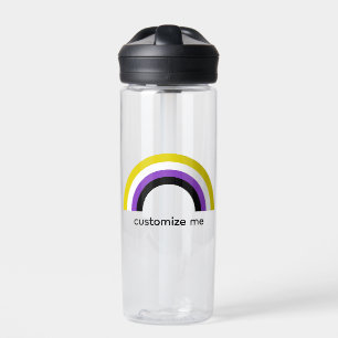 Non Binary Rainbow Pride Flag Personalized Water Bottle