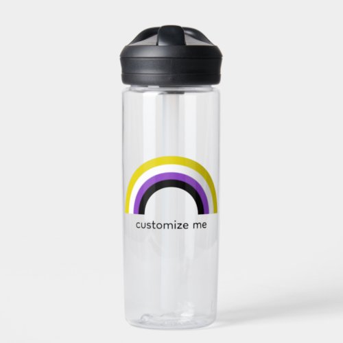 Non Binary Rainbow Pride Flag Personalized  Water Bottle