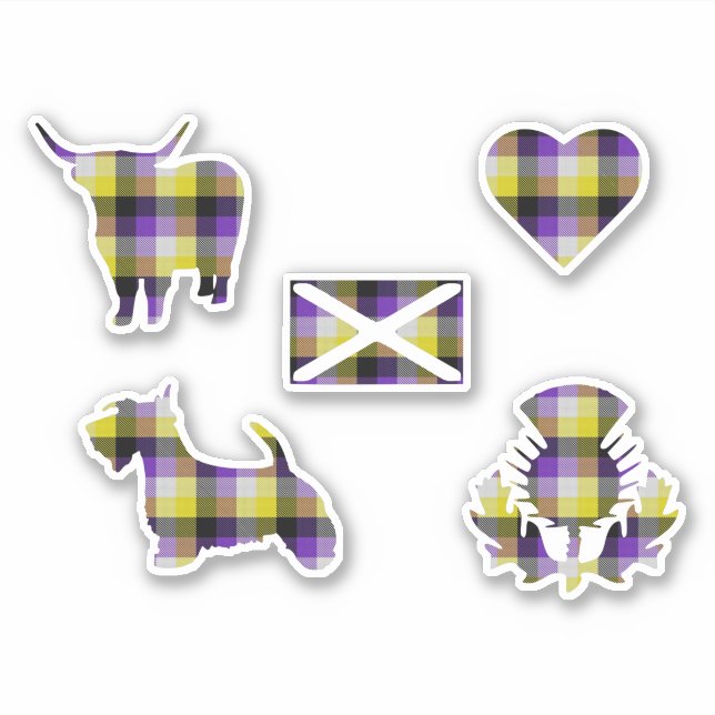 Non-Binary Tartan Sticker (Front)