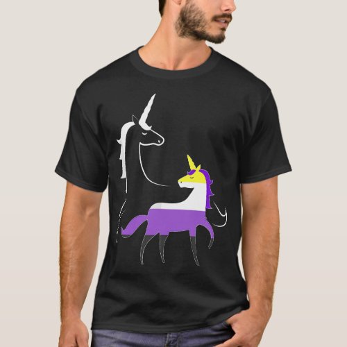 Non_Binary Unicorn Mama Mom LGBTQ Enby Non_Binary  T_Shirt