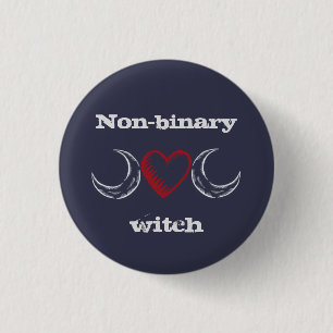 Non-binary witch badge / button