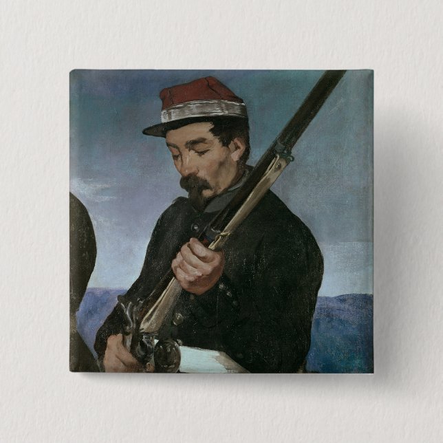 Non Commissoned Officer holding his Rifle Pinback Button (Front)
