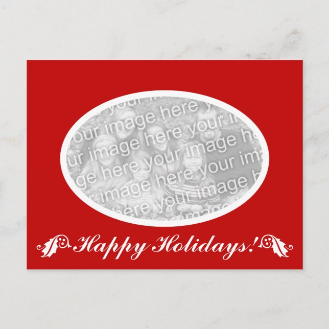 Non denominational Holiday oval photo postcard (Front)
