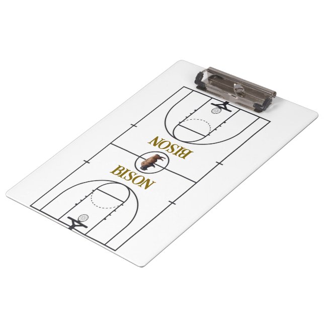 Non dry-erase Basketball Court Layout Clipboard (Angled)