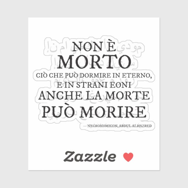 «Non è morto…» – Il verso del Necronomicon Sticker (Sheet)