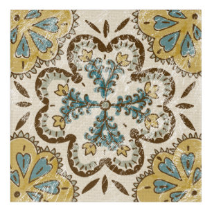 Non-Embellished Batik Square II Acrylic Print