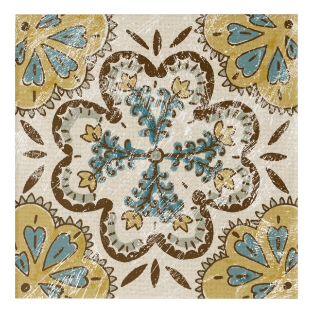 Non-Embellished Batik Square II Acrylic Print (Front)