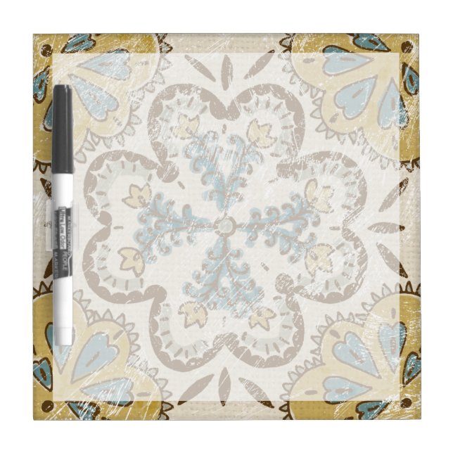 Non-Embellished Batik Square II Dry Erase Board (Front)