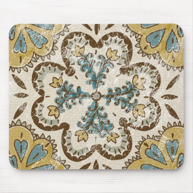 Non-Embellished Batik Square II Mouse Pad (Front)