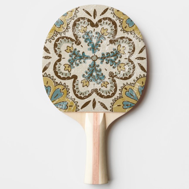 Non-Embellished Batik Square II Ping-Pong Paddle (Front)