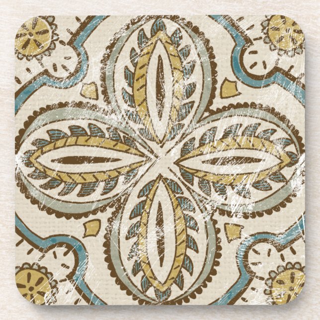 Non-Embellished Batik Square III Beverage Coaster (Front)