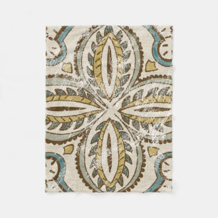 Non-Embellished Batik Square III Fleece Blanket