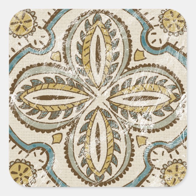 Non-Embellished Batik Square III Sticker (Front)